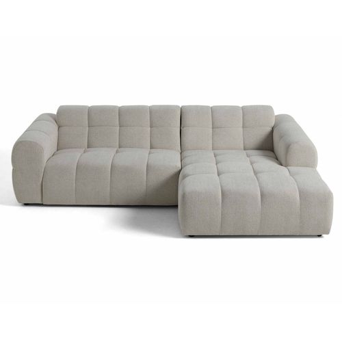 Canapé D'angle Droit 4 Places En Tissu Texturé Beige