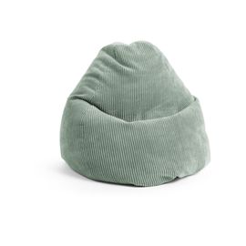 Pouf Poire Xxl D'intérieur Velours Grosse Cote Sauge 80x130