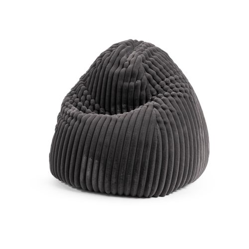 Pouf Poire Xxl D'intérieur Velours Anthracite 80x130