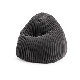Pouf Poire Xl D'intérieur Velours Anthracite 70x110