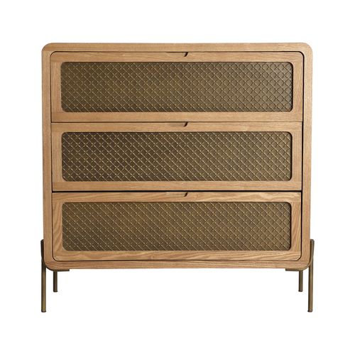 Commode En Bois De Pin Marron 92x42x92 Cm