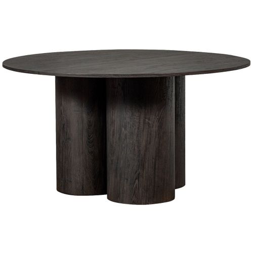Table À Manger Rond Avec 3-Pied En Bois Marron Foncé