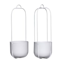 Set De 2 Pot Suspendu En Métal Gris