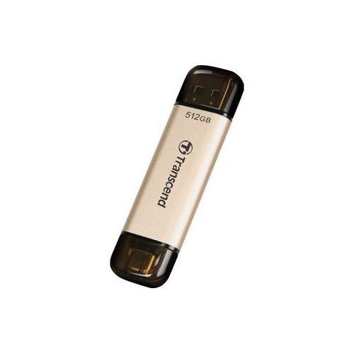 Transcend JetFlash 930C - Clé USB - 512 Go - USB 3.2 Gen 1 / USB-C - or