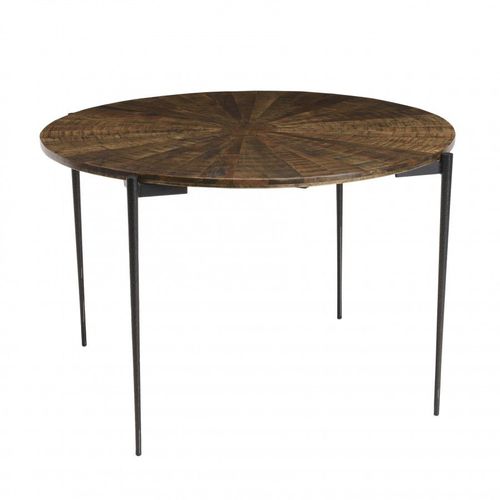 Table À Manger Ronde 120 Cm En Bois Recyclé D120