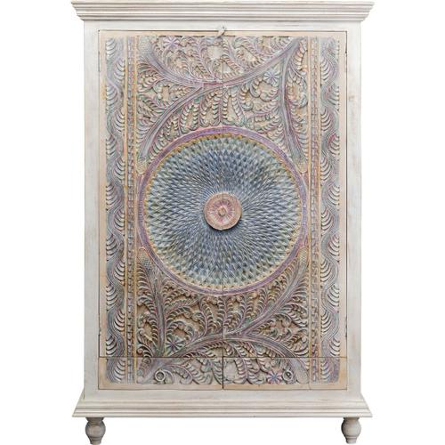 Armoire 2 Portes 2 Tiroirs En Manguier Pastel