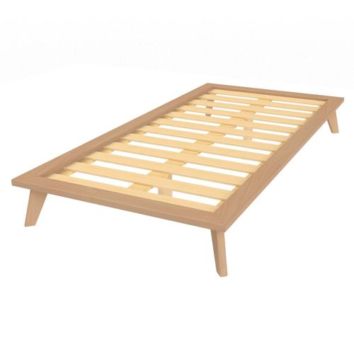 Lit Plateforme En Hêtre Naturel 90x200