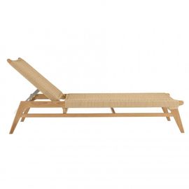 Bain De Soleil En Teck Naturel Et Rotin Synthétique Beige