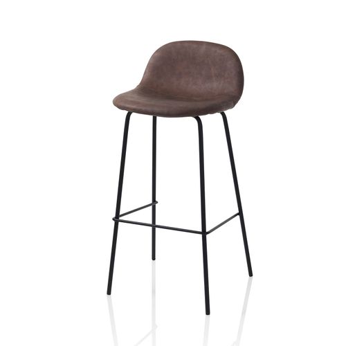 Lot De 2 Tabourets En Simili Cuir Marron