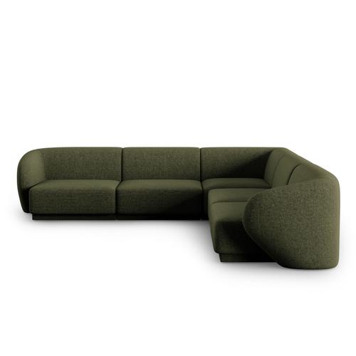 Canapé D'angle Modulable Symétrique 6 Places Tissu Chenille Vert Chiné