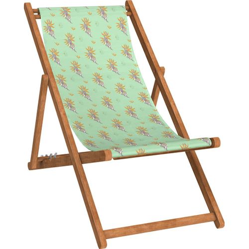 Chilienne Pliante En Hêtre Et Toile Outdoor Motif Tigres Lagon