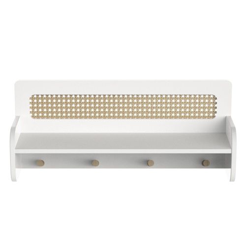 Etagère Murale + 4 Patères L68 Cm