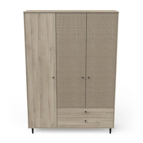 Armoire 3 Portes Ouvrantes Et 2 Tiroirs - H221 Cm