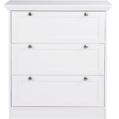 Commode 3 Tiroirs Blanche 80 Cm