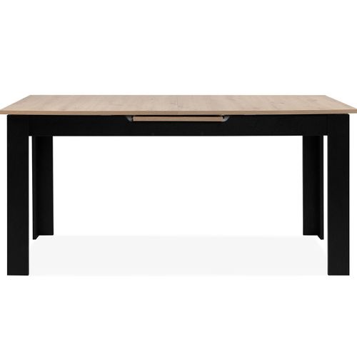 Table À Manger Extensible 6/8 Personnes Effet Chêne Et Noire