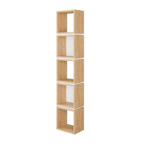 Étagère 5 Cases Bois Clair - L32 X 17 Cm