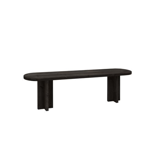 Banc En Bois De Sapin Noir 140x45cm