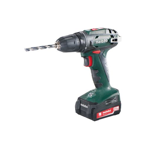 Metabo BS 14.4 - Set perceuse visseuse Li-Ion 14.4V (2x batterie 2.0Ah) dans mallette - 40Nm