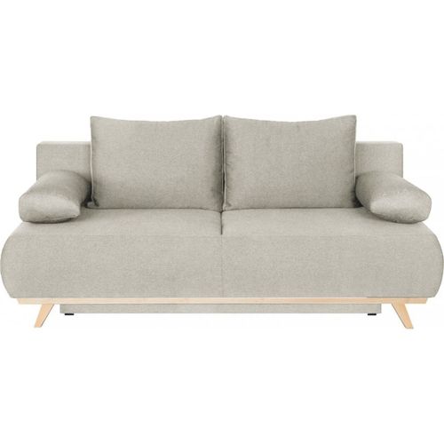 Canapé Convertible 3 Places En Tissu Beige