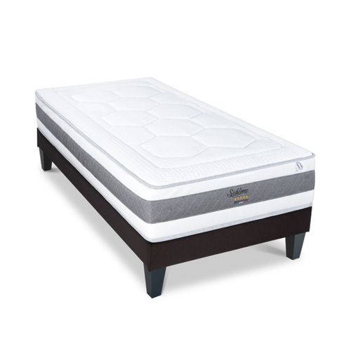 Ensemble 90x190 Matelas + Sommier Bois