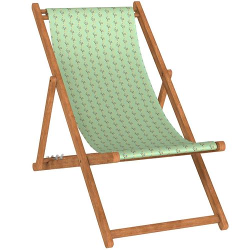 Chilienne Pliante En Hêtre Et Toile Outdoor Motif Vintage Lagon