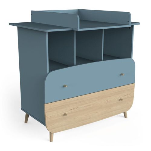 Commode 2 Tiroirs Et 3 Niches Avec Plan À Langer L96 Cm