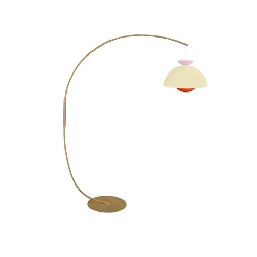 Lampadaire Métal Crème,Bois 245 Cm