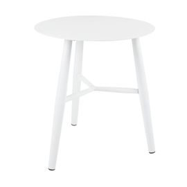 Bout De Canapé De Jardin Rond En Aluminium Blanc D45cm