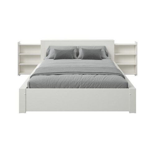Lit Avec Chevets Et Tiroir Pin Massif Blanc 140x200