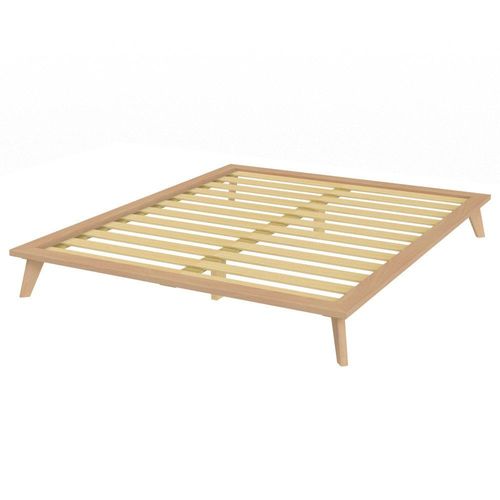 Lit Plateforme En Hêtre Naturel 160x200