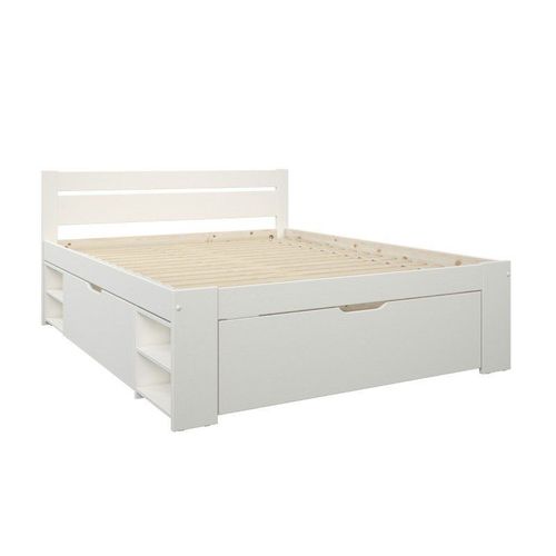 Lit Multi-Rangements Pin Massif Blanc 140x200