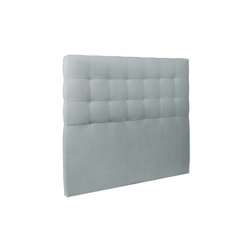 Prestige Literie - Tete De Lit Capitonnée Velours Gris Clair - Ep 10 Cm Rembourré - Gris