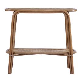 Decoclico - Console 2 Niveaux En Rotin Et Cannage Brun - Marron