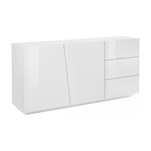 Buffet 2 Portes Et 3 Tiroirs Effet Bois Ardoise