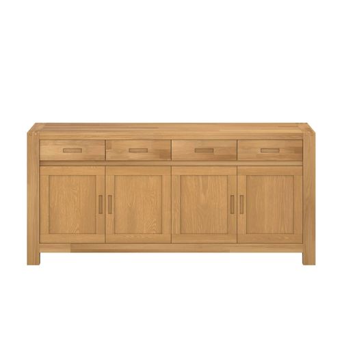 Buffet 4 Portes, 4 Tiroirs En Bois Finition Chêne Huilé