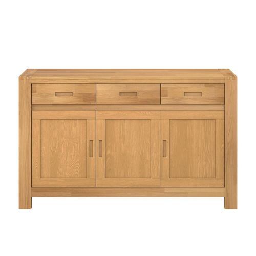 Buffet 3 Portes, 3 Tiroirs En Bois Finition Chêne Huilé