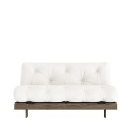 Karup Design - Roots - Canapã© Convertible 160x200cm En Bois Foncã© Et Tissu  - Beige