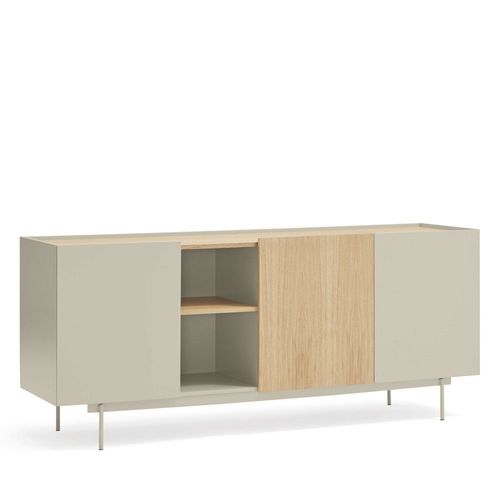 Teulat - Otto - Buffet 3 Portes, 3 Tiroirs En Bois L180 Cm - Beige