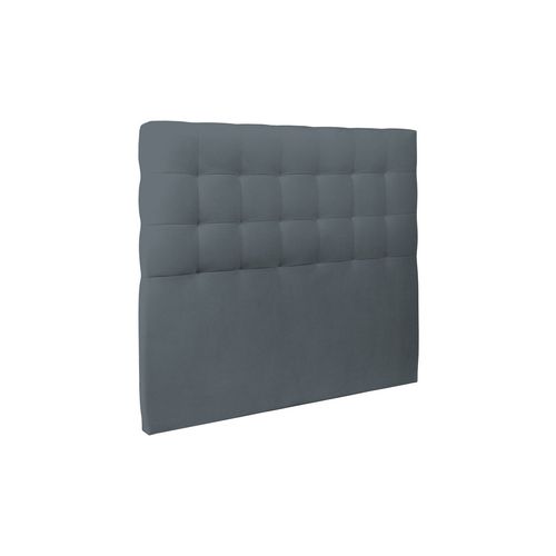 Prestige Literie - Tete De Lit Capitonnée Velours Gris Clair - Ep 10 Cm Rembourré - Gris
