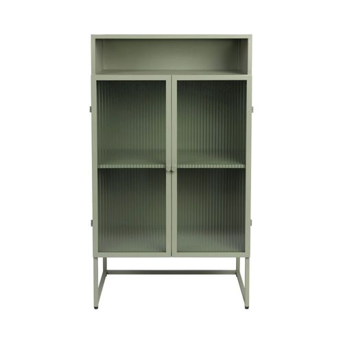 Drawer - Herbe - Buffet Aux Portes Vitrées En Métal L60cm - Vert