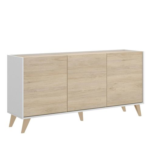 Buffet Effet Bois Chêne Et Blanc