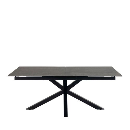 Drawer - Eurame - Table À Manger Extensible 6 À 12 Places En Céramique Et Métal 200-240x100cm - Noir