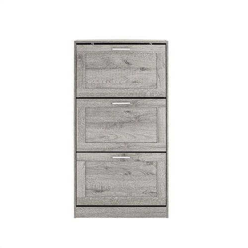 Sobuy Fsr137-L-Hg Meuble À Chaussures Armoire À Chaussures Meuble De Rangement À Chaussures Avec 3 Abattants Pour Entrée Couloir