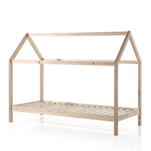 Drawer - Alapi - Lit Enfant Cabane 1 Tiroir En Bois 90x200cm - Marron