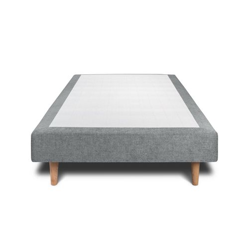 Sommier Tapissier Tissu Gris Anthracite 100x200 H35cm