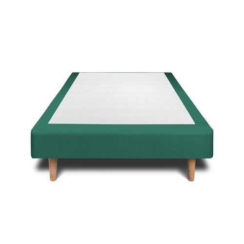 Sommier Tapissier Velours Vert 100x200 H35cm