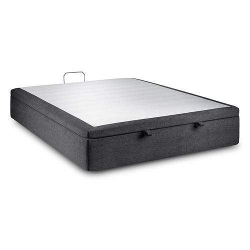 Sommier Coffre Tissu Noir 200x200 H39cm