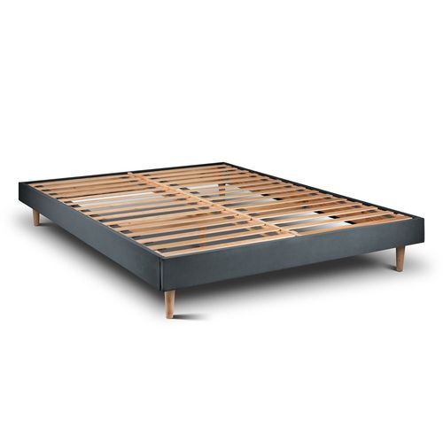Sommier Kit Velours Gris Anthracite 200x200 H29cm