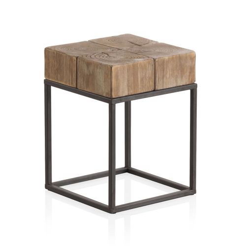 Tabouret En Bois Avec Pieds En Métal
