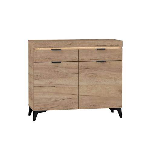 Buffet 2 Portes 2 Tiroirs Led Inclus Stratifiés Naturel
